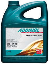 Купить моторное масло Addinol Semi Synth 1040 10W-40, 4л Полусинтетическое | Артикул 4014766249968 в Костроме