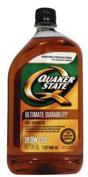    Quaker state Ultimate Durability SAE 0W-20 Full Synthetic Motor Oil  |  073102000346  