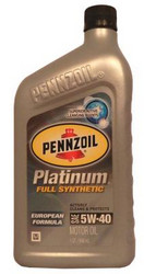    Pennzoil Platinum European Formula 5W-40  |  071611917902  